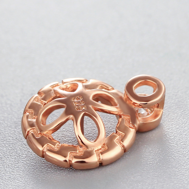 925 Sterling Silver Single Cubic Zirconia Pendant For Pearl