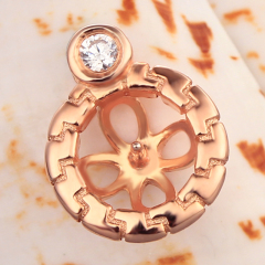 925 Sterling Silver Single Cubic Zirconia Pendant For Pearl