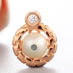 925 Sterling Silver Single Cubic Zirconia Pendant For Pearl