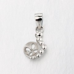 925 Sterling Silver Dangle Pearl Pendant Findings With Bail