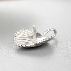 925 Sterling Silver Stripe Shell Pendant For Pearl