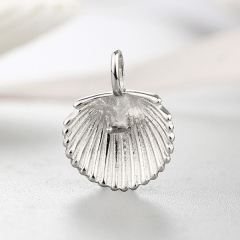 925 Sterling Silver Stripe Shell Pendant For Pearl