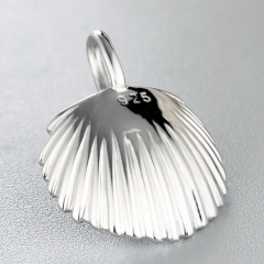 925 Sterling Silver Stripe Shell Pendant For Pearl