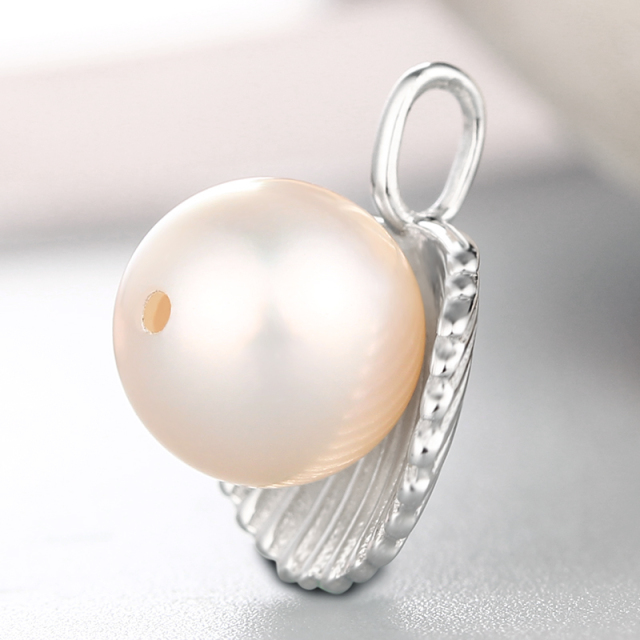 925 Sterling Silver Stripe Shell Pendant For Pearl