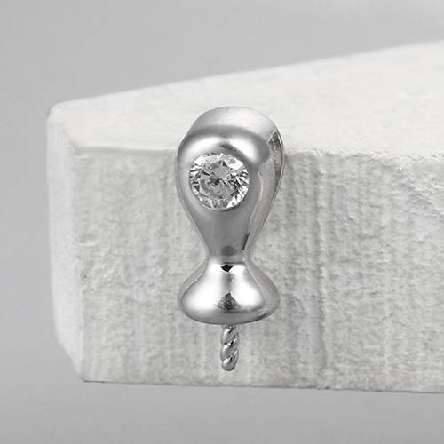 925 Sterling Silver CZ Pearl Pendant Findings