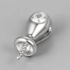 925 Sterling Silver CZ Pearl Pendant Findings