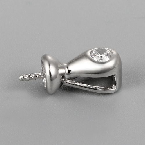 925 Sterling Silver CZ Pearl Pendant Findings