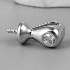 925 Sterling Silver CZ Pearl Pendant Findings