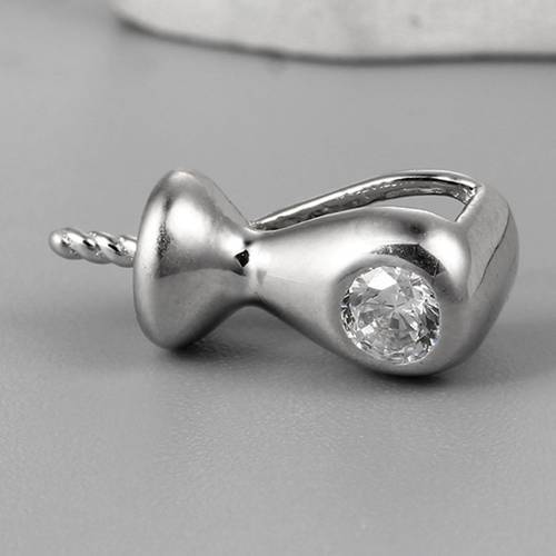 925 Sterling Silver CZ Pearl Pendant Findings