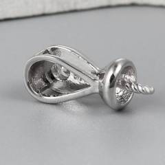 925 Sterling Silver CZ Pearl Pendant Findings