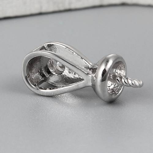 925 Sterling Silver CZ Pearl Pendant Findings