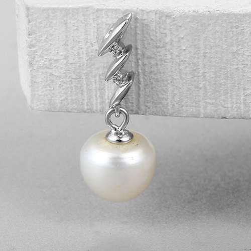 925 Sterling Silver CZ Pendant Finding Without Pearl