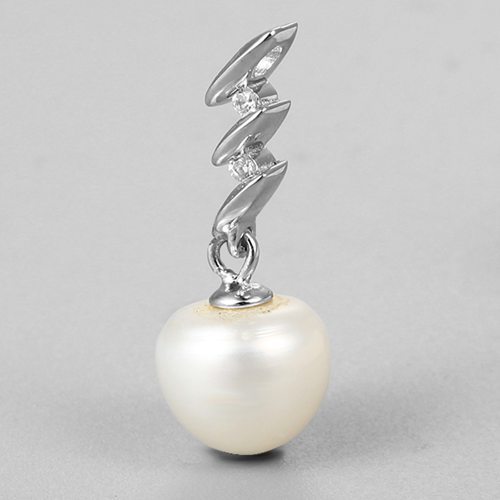 925 Sterling Silver CZ Pendant Finding Without Pearl