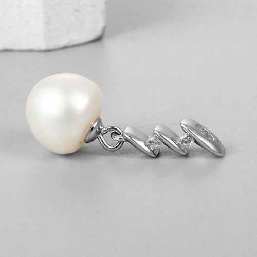 925 Sterling Silver CZ Pendant Finding Without Pearl