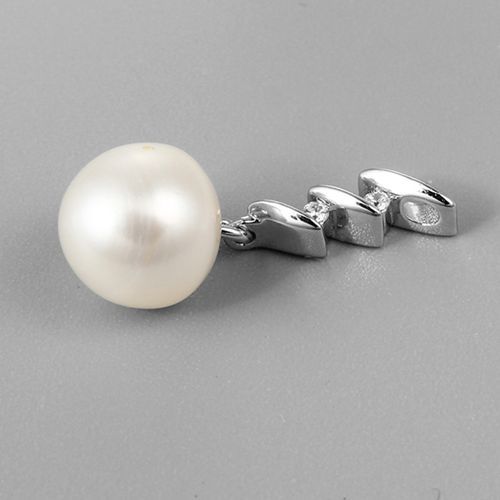 925 Sterling Silver CZ Pendant Finding Without Pearl