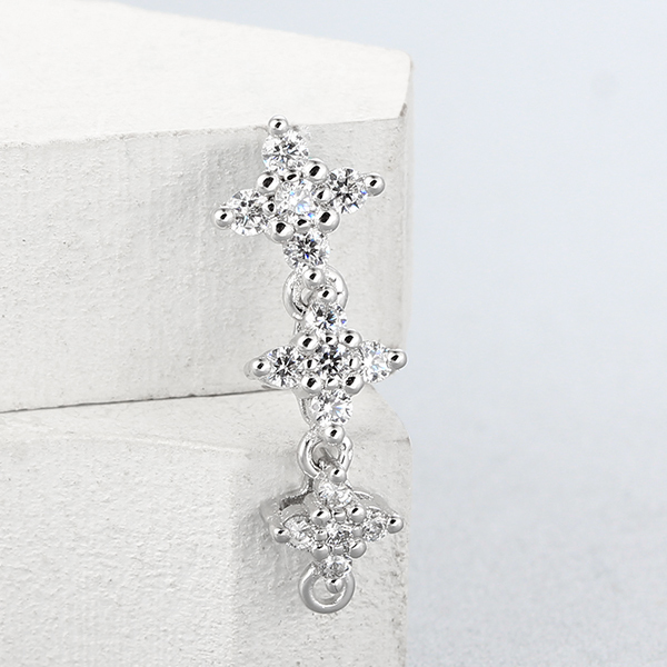 925 Sterling Silver CZ Stone String Pendant