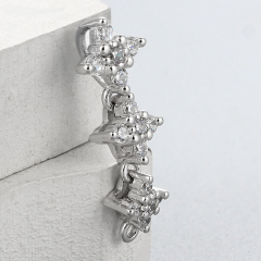 925 Sterling Silver CZ Stone String Pendant