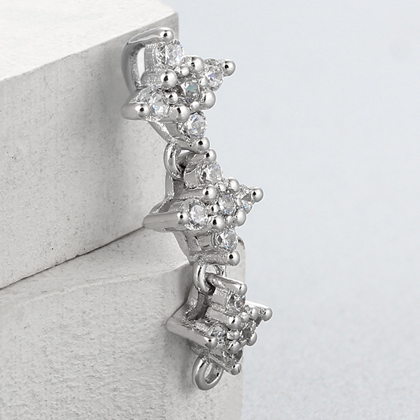 925 Sterling Silver CZ Stone String Pendant