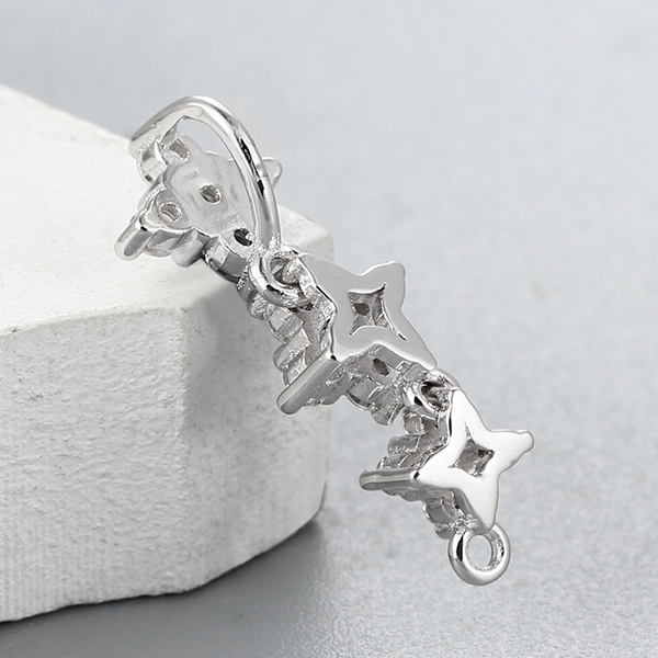 925 Sterling Silver CZ Stone String Pendant