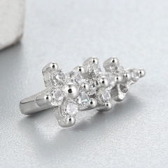 925 Sterling Silver CZ Stone Flowers String Pendant Findings