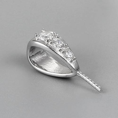 925 Sterling Silver CZ Pendant Bail For Pearl