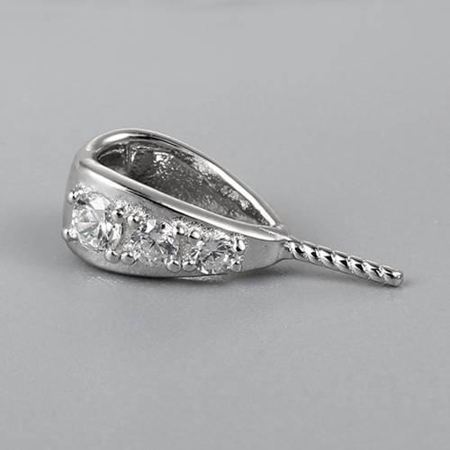 925 Sterling Silver CZ Pendant Bail For Pearl