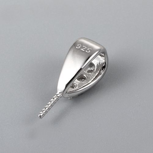 925 Sterling Silver CZ Pendant Bail For Pearl