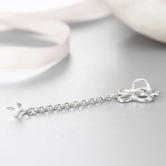 925 Sterling Silver Butterfly Pendant With Long Chain Pearl Mounting