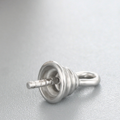 925 Sterling Silver Spiral Horn Pendant Pearl Caps