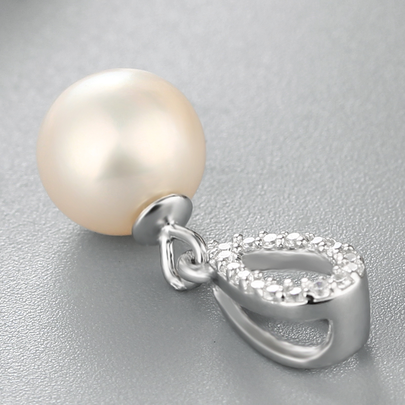 925 Sterling Silver CZ Water Drop Pendant For Pearl Making