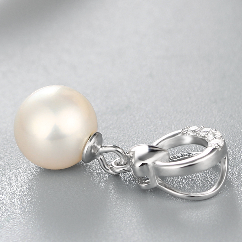925 Sterling Silver CZ Stone Pendant For Pearl