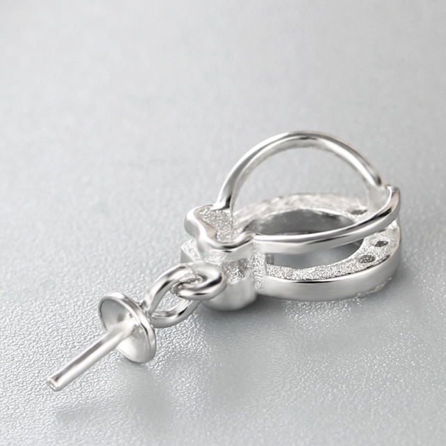 925 Sterling Silver CZ Stone Pendant For Pearl