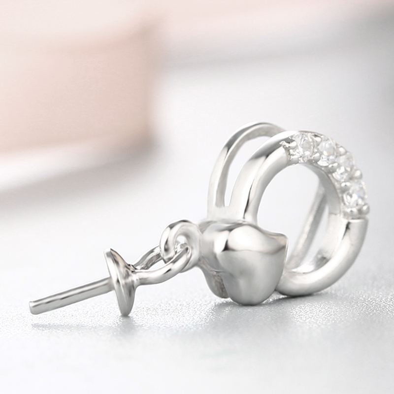 925 Sterling Silver CZ Stone Pendant For Pearl