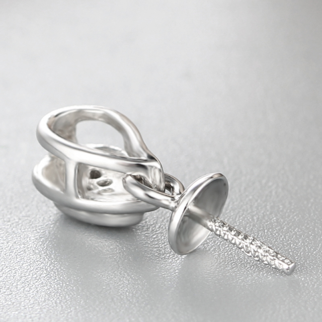 925 Sterling Silver CZ Stone Unique Waterdrop Pendant For Pearl