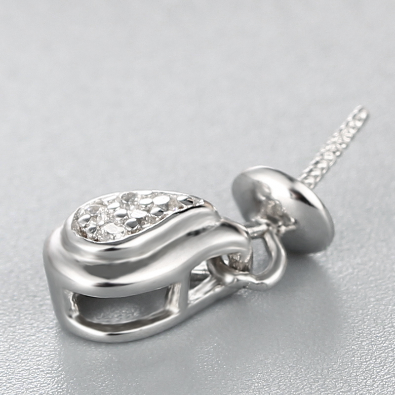 925 Sterling Silver CZ Stone Unique Waterdrop Pendant For Pearl