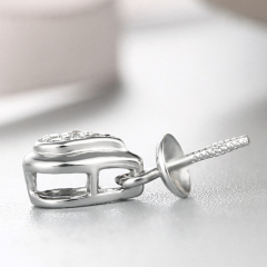 925 Sterling Silver CZ Stone Unique Waterdrop Pendant For Pearl