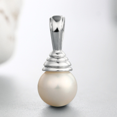 925 Sterling Silver Thick Ring Spire Pendant For Pearl