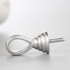 925 Sterling Silver Thick Ring Spire Pendant For Pearl