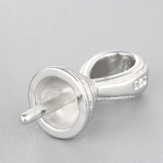 925 Sterling Silver Thick Ring Spire Pendant For Pearl