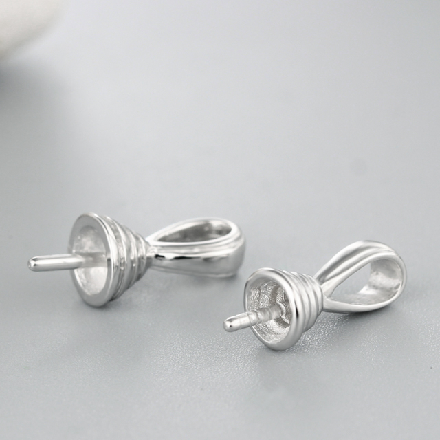 925 Sterling Silver Thick Ring Spire Pendant For Pearl