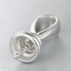 925 Sterling Silver Thick Ring Spire Pendant For Pearl