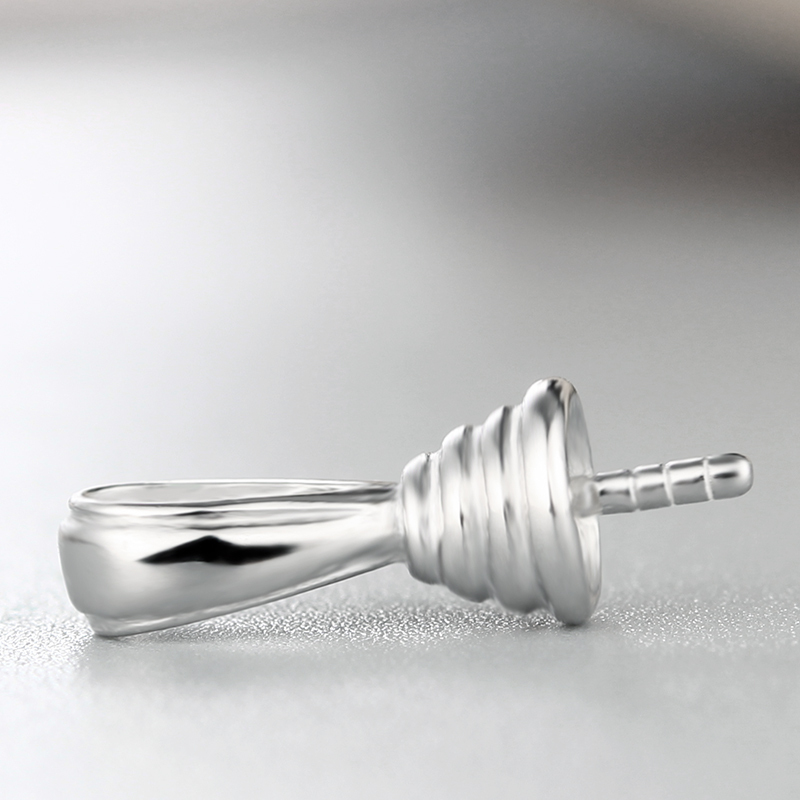 925 Sterling Silver Thick Ring Spire Pendant For Pearl