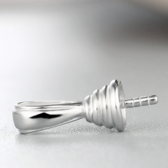 925 Sterling Silver Thick Ring Spire Pendant For Pearl