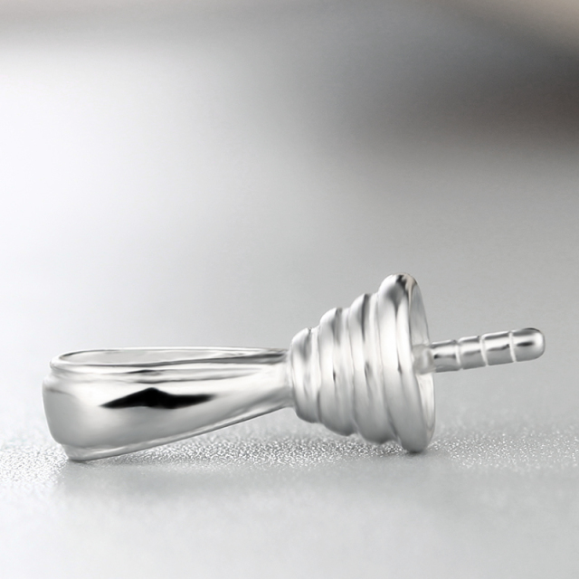 925 Sterling Silver Thick Ring Spire Pendant For Pearl