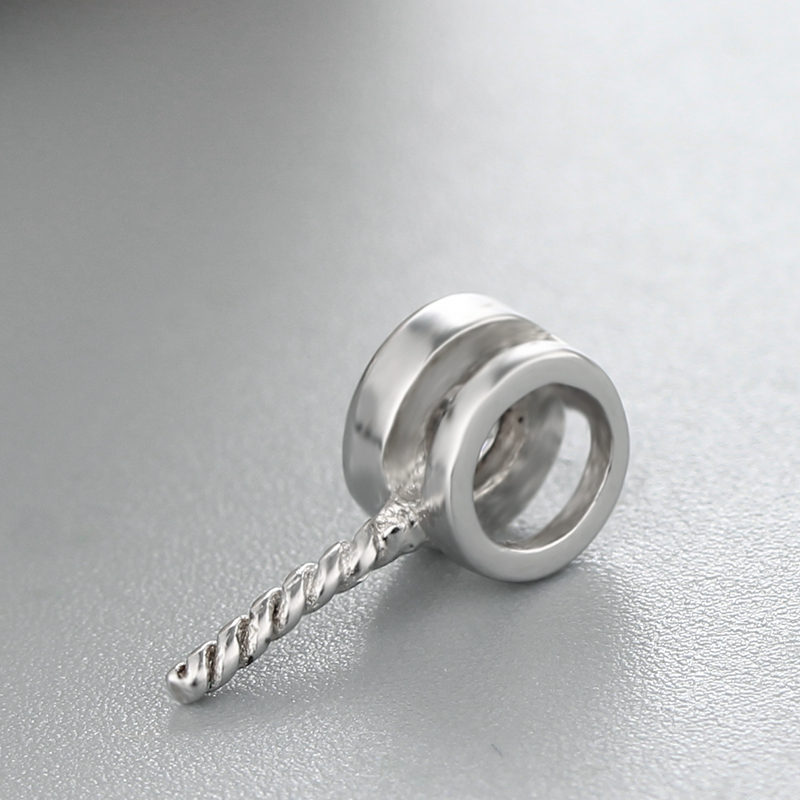 925 Sterling Silver Round CZ Stone Pendant For Pearl