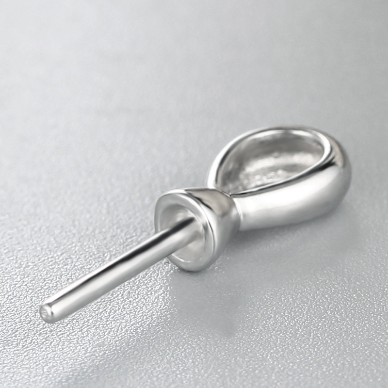 925 Sterling Silver Simple Initial  Mounting For Pearl