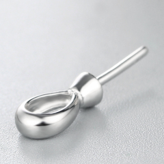 925 Sterling Silver Simple Initial  Mounting For Pearl