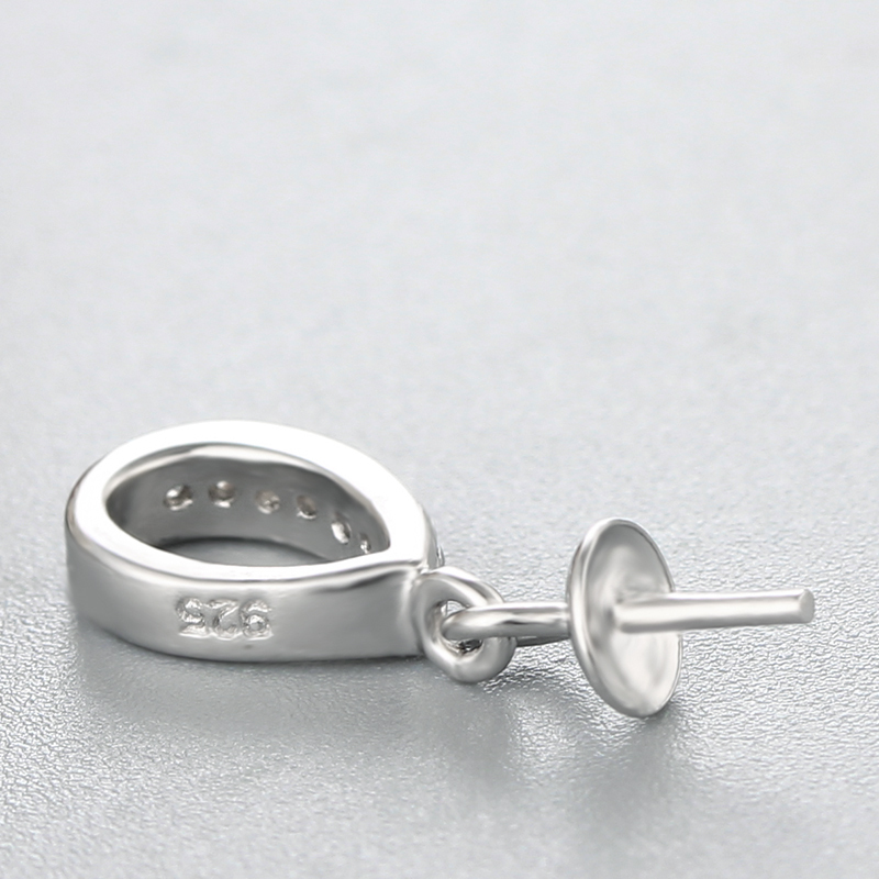 925 Sterling Silver CZ  Pendant For Pearl Making