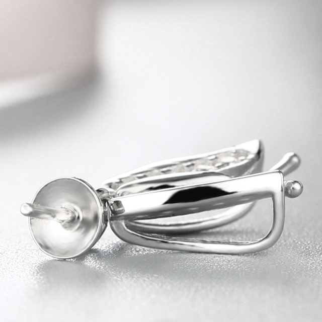 925 Sterling Silver Cubic Zirconia Butterfly Mounting For Pearl