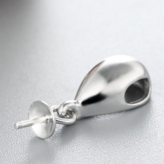 925 Sterling Silver Waterdrop Pendant Mounting For Pearl